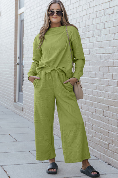 Long Sleeve Top and Drawstring Pants Set