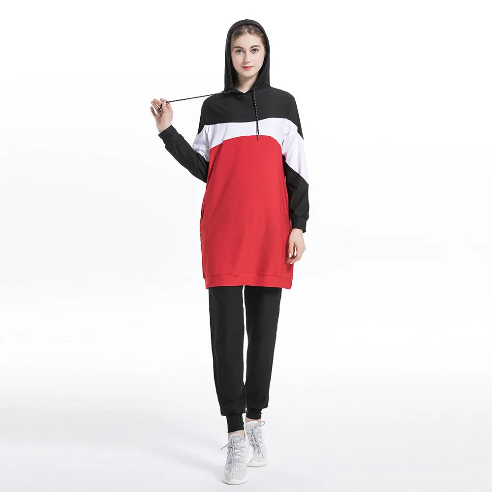 Modest Tracksuit- Hooded Sweatshirt and Pant Set