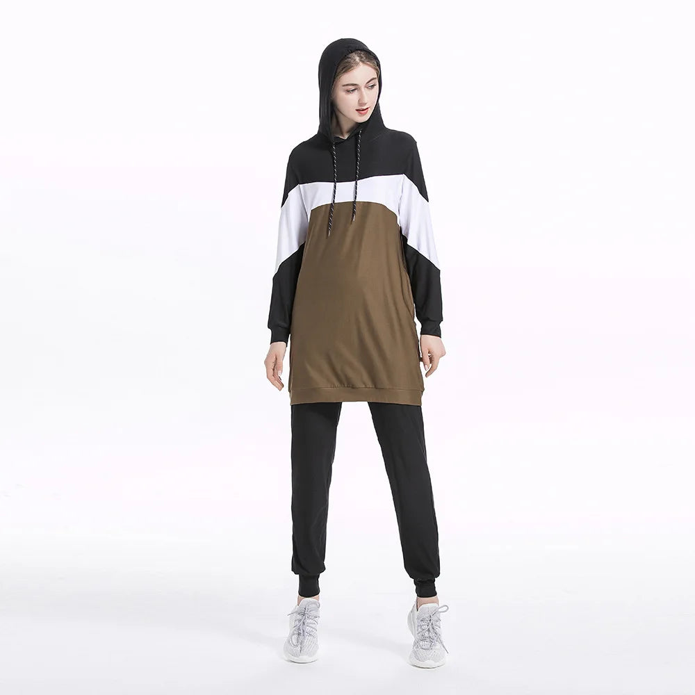 Modest Tracksuit- Hooded Sweatshirt and Pant Set