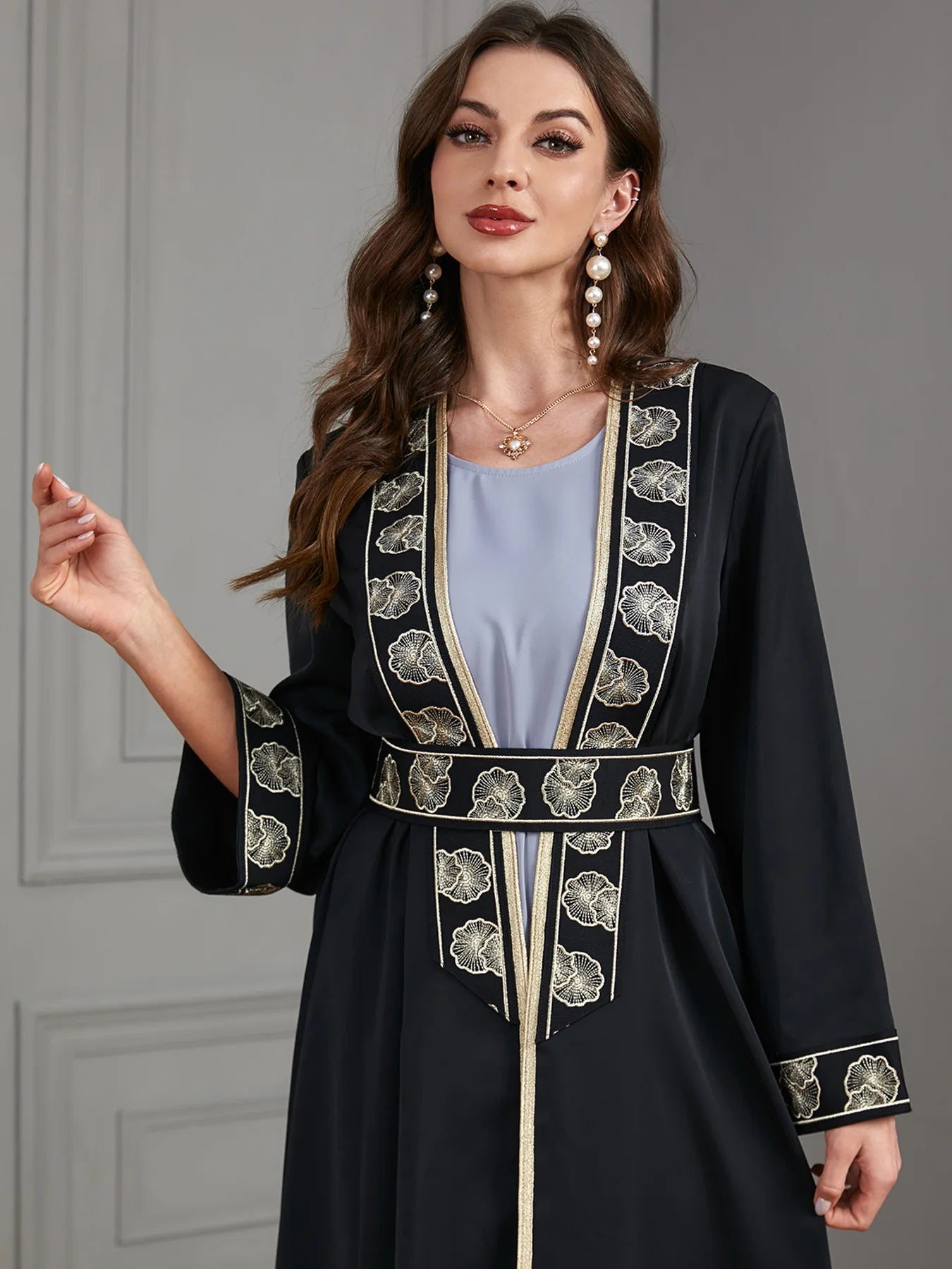 Embroidered Jalabiya 2-Piece Abaya Set