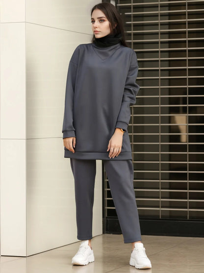 Spring Autumn Women Sport Sets- Long Tops and Pants