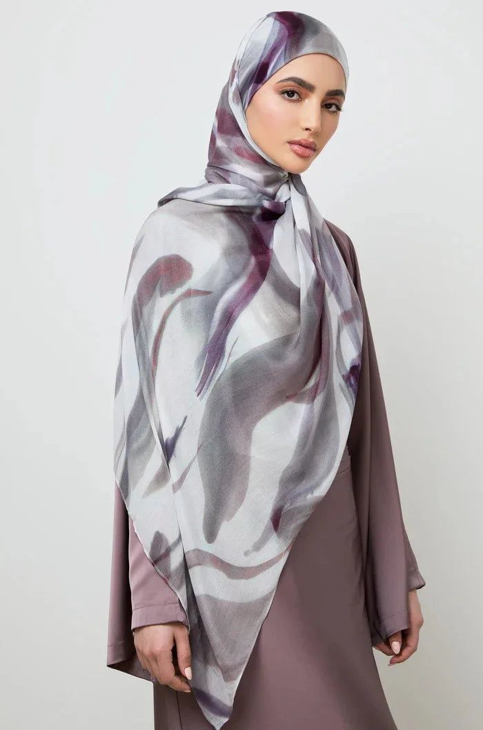 Violet Whisper Print Modal Scarf Hijab