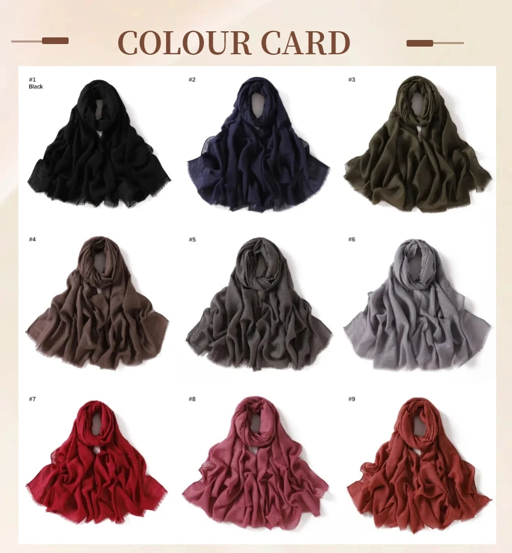 Thick Bamboo Cotton Short Tassel Hijabs