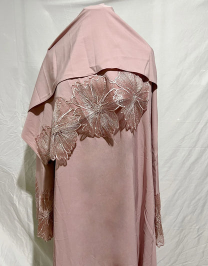 Casual Lace-Trimmed Hijabs Prayer Abaya