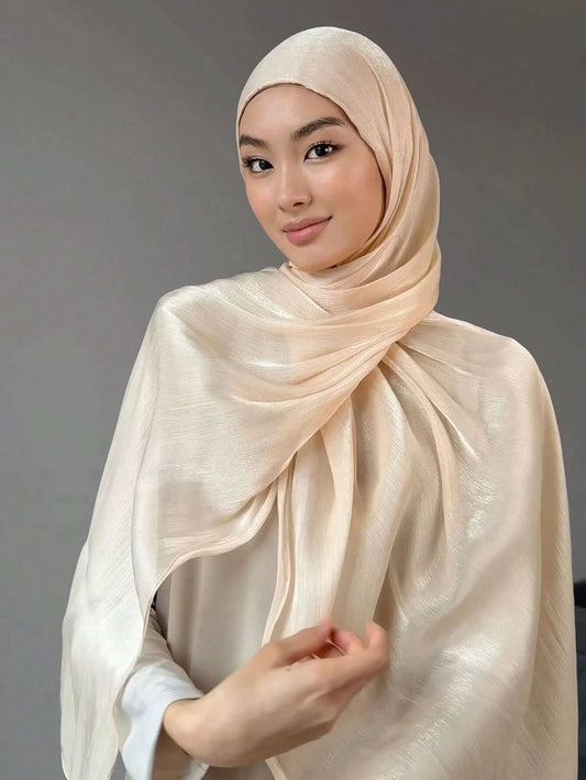 Shimmer Silk Instant Hijabs with Jersey Underscarf