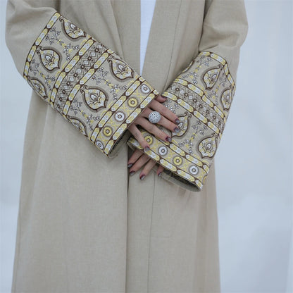 Embroidery Open Kimono Abaya