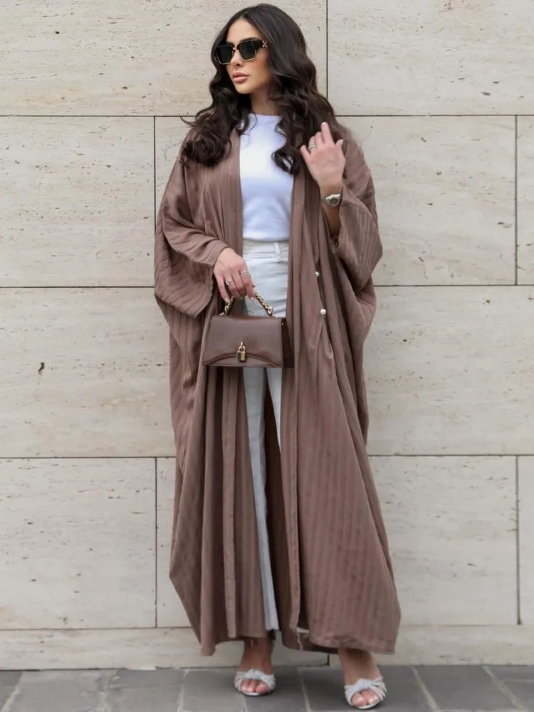 Casual Open Kaftan Abaya Cardigan