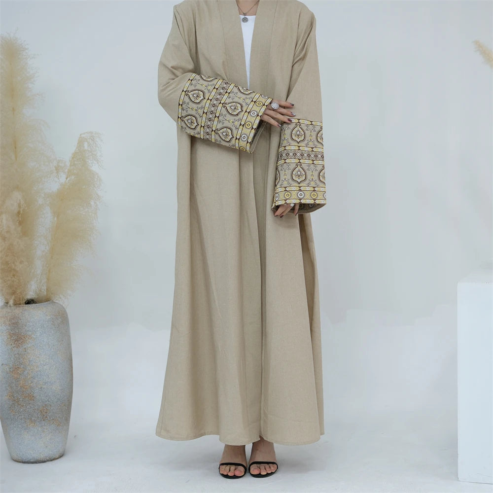 Embroidery Open Kimono Abaya