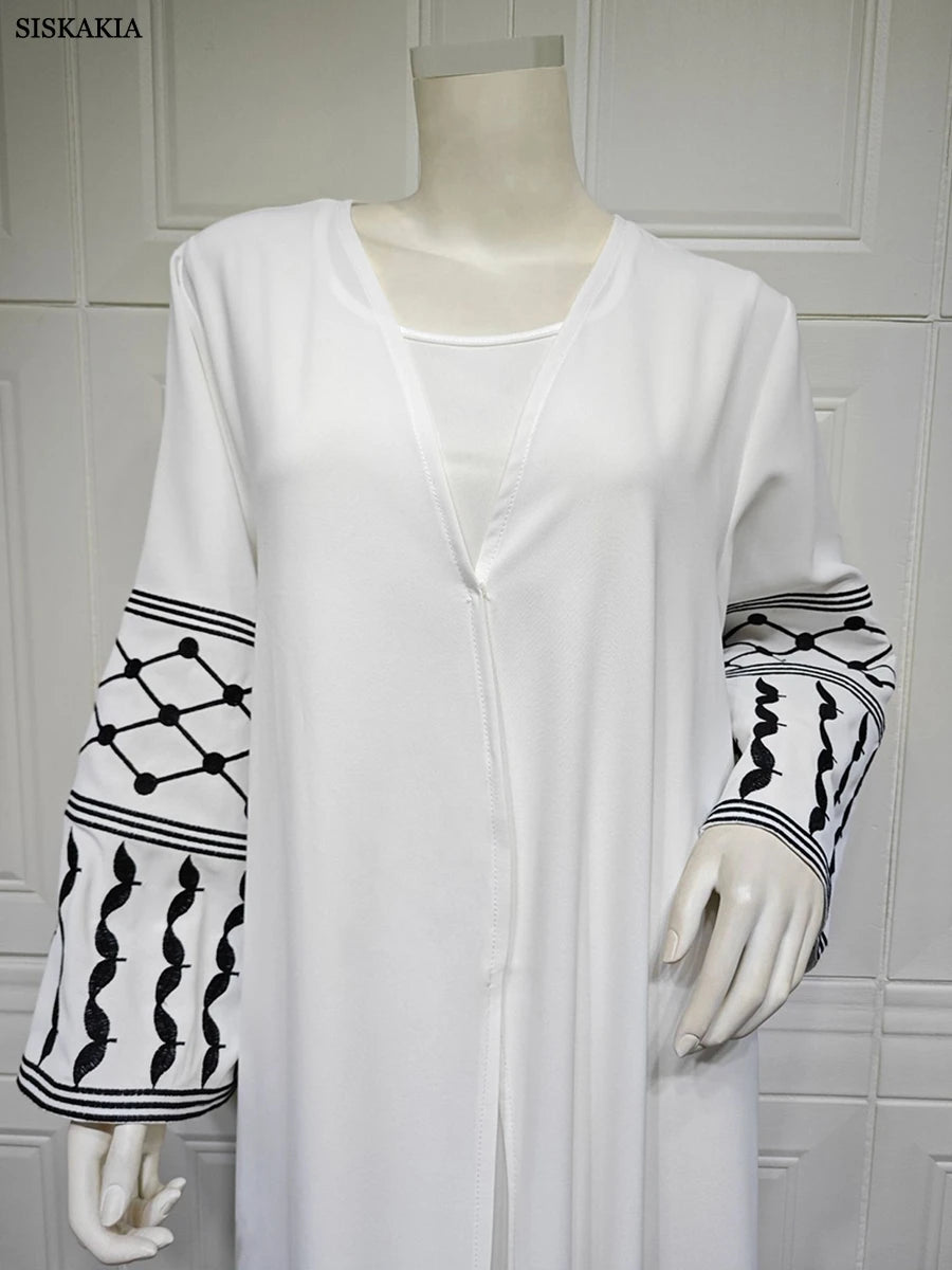 Siskakia Open Kimono Abaya-Kuffiyyeh Print