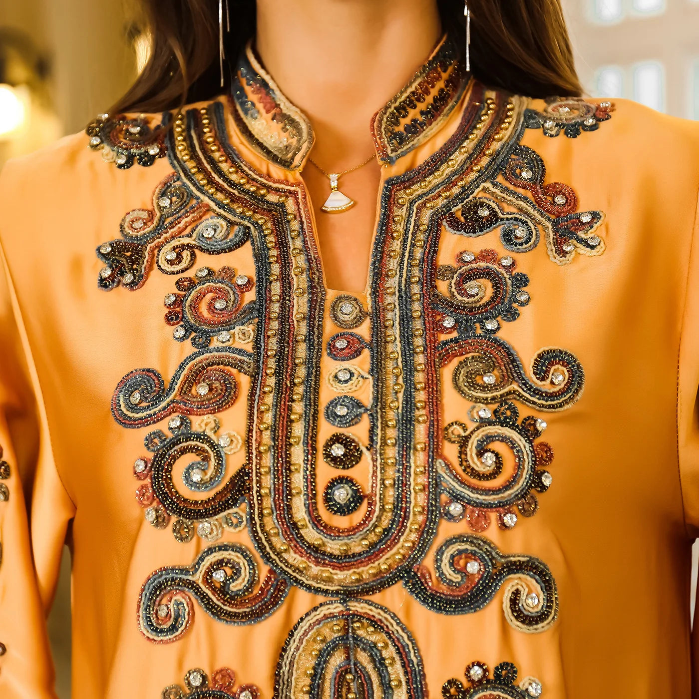 Embroidered Moroccan Evening Abaya