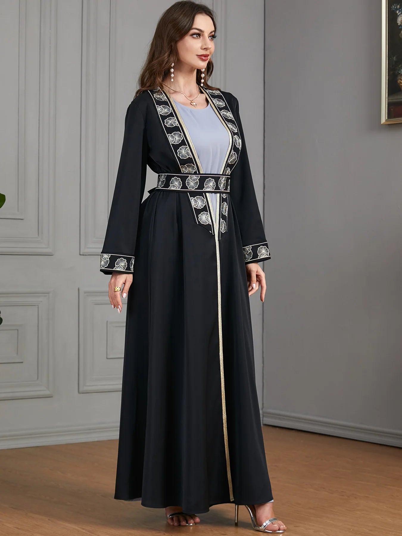 Embroidered Jalabiya 2-Piece Abaya Set