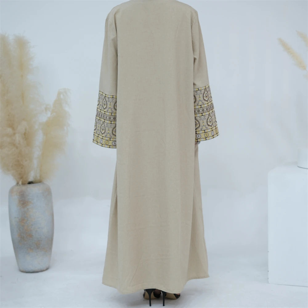 Embroidery Open Kimono Abaya