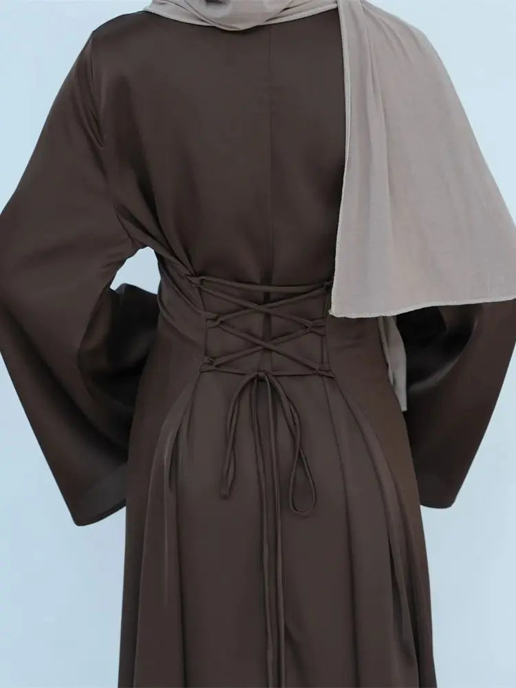 Modest Satin Abaya Kaftan