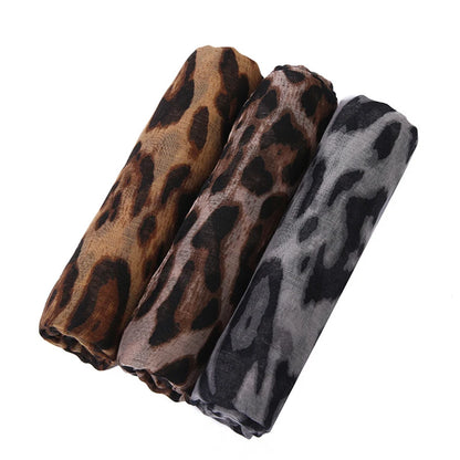 Sunscreen Voile Thin Leopard Print Hijab