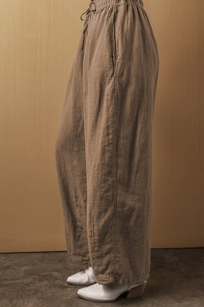 Drawstring Wide Leg Pants