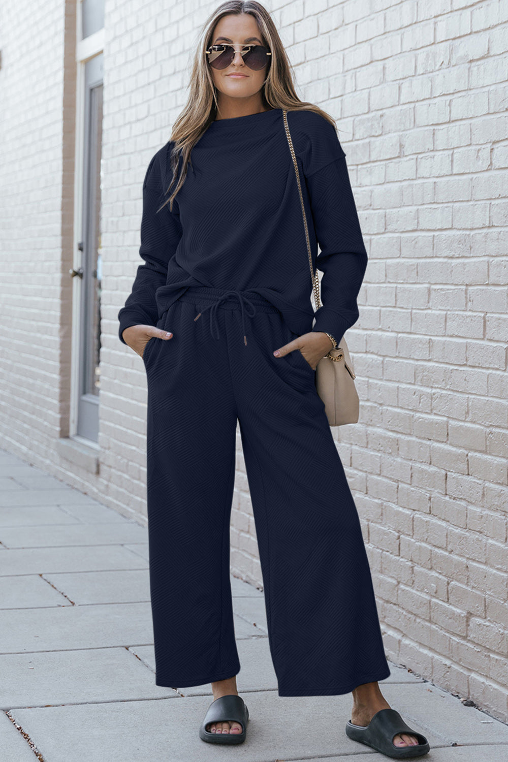 Long Sleeve Top and Drawstring Pants Set