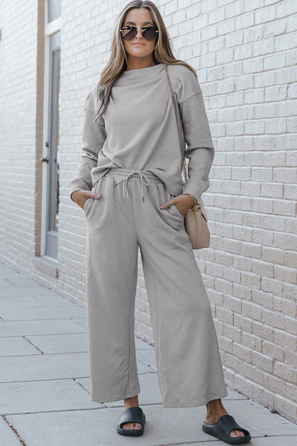 Long Sleeve Top and Drawstring Pants Set